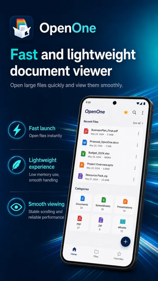 OpenOne recent files and continue reading screen
